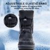 imageApakowa Boys Girls Winter Snow Boots  Waterproof Insulated Cold Weather Boots with Side Zipper Drawstring Closure ampamp AntiSlip SoleBlack578