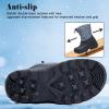 imageApakowa Boys Girls Winter Snow Boots  Waterproof Insulated Cold Weather Boots with Side Zipper Drawstring Closure ampamp AntiSlip SoleBlackgrey2303
