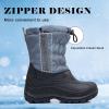 imageApakowa Boys Girls Winter Snow Boots  Waterproof Insulated Cold Weather Boots with Side Zipper Drawstring Closure ampamp AntiSlip SoleBlackgrey2303