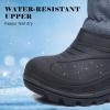 imageApakowa Boys Girls Winter Snow Boots  Waterproof Insulated Cold Weather Boots with Side Zipper Drawstring Closure ampamp AntiSlip SoleBlackgrey2303