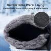 imageApakowa Boys Girls Winter Snow Boots  Waterproof Insulated Cold Weather Boots with Side Zipper Drawstring Closure ampamp AntiSlip SoleBlackgrey578