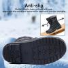 imageApakowa Boys Girls Winter Snow Boots  Waterproof Insulated Cold Weather Boots with Side Zipper Drawstring Closure ampamp AntiSlip SoleBlackgrey578