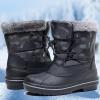 imageApakowa Boys Girls Winter Snow Boots  Waterproof Insulated Cold Weather Boots with Side Zipper Drawstring Closure ampamp AntiSlip SoleBlackgrey578