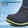 imageApakowa Boys Girls Winter Snow Boots  Waterproof Insulated Cold Weather Boots with Side Zipper Drawstring Closure ampamp AntiSlip SoleBlacknavy2303