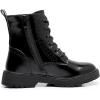 imageApakowa Gilrs Combat Boots Side Zipper Ankle Booties ToddlerLittle KidBig KidBlack