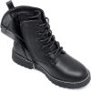 imageApakowa Gilrs Combat Boots Side Zipper Ankle Booties ToddlerLittle KidBig KidBlackpu