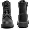 imageApakowa Gilrs Combat Boots Side Zipper Ankle Booties ToddlerLittle KidBig KidBlackpu