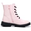 imageApakowa Gilrs Combat Boots Side Zipper Ankle Booties ToddlerLittle KidBig KidPink