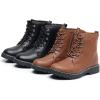 imageApakowa Gilrs Combat Boots Side Zipper Ankle Booties ToddlerLittle KidBig KidZsf01brown