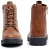 imageApakowa Gilrs Combat Boots Side Zipper Ankle Booties ToddlerLittle KidBig KidZsf01brown