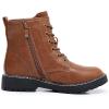 imageApakowa Gilrs Combat Boots Side Zipper Ankle Booties ToddlerLittle KidBig KidZsf01brown