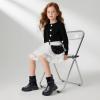 imageApakowa Girls Combat Boots Fashion Ankle Booties Side Zipper Boots Little KidBig KidBlackfs727