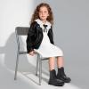 imageApakowa Girls Combat Boots Fashion Ankle Booties Side Zipper Boots Little KidBig KidFs03black