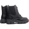 imageApakowa Girls Combat Boots Fashion Ankle Booties Side Zipper Boots Little KidBig KidFs04black