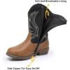 imageApakowa Girls Cowboy Boots Side Zipper Cowgirl Boots Embroidered Western Style Toddler Little Kid Big KidBlackbrown