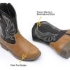imageApakowa Girls Cowboy Boots Side Zipper Cowgirl Boots Embroidered Western Style Toddler Little Kid Big KidBlackbrown