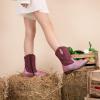 imageApakowa Girls Cowboy Boots Side Zipper Cowgirl Boots Embroidered Western Style Toddler Little Kid Big KidGlitterpink