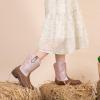 imageApakowa Girls Cowboy Boots Side Zipper Cowgirl Boots Embroidered Western Style Toddler Little Kid Big KidGlitterpinkbrown