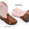 imageApakowa Girls Cowboy Boots Side Zipper Cowgirl Boots Embroidered Western Style Toddler Little Kid Big KidPinkbrown