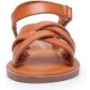 imageApakowa Girls Sandals Open Toe Princess Flat Sandals Strappy Summer Shoes ToddlerLittle KidBig KidBrown