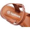 imageApakowa Girls Sandals Open Toe Princess Flat Sandals Strappy Summer Shoes ToddlerLittle KidBig KidBrown