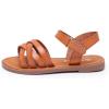 imageApakowa Girls Sandals Open Toe Princess Flat Sandals Strappy Summer Shoes ToddlerLittle KidBig KidBrown