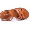 imageApakowa Girls Sandals Open Toe Princess Flat Sandals Strappy Summer Shoes ToddlerLittle KidBig KidBrown