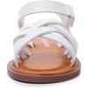 imageApakowa Girls Sandals Open Toe Princess Flat Sandals Strappy Summer Shoes ToddlerLittle KidBig KidWhite