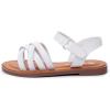 imageApakowa Girls Sandals Open Toe Princess Flat Sandals Strappy Summer Shoes ToddlerLittle KidBig KidWhite