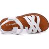 imageApakowa Girls Sandals Open Toe Princess Flat Sandals Strappy Summer Shoes ToddlerLittle KidBig KidWhite