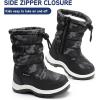 imageApakowa Kids Boys Girls Cold Weather Water Resistant Winter Snow Boots ToddlerLittle KidBig KidGreyBlack