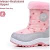 imageApakowa Kids Boys Girls Cold Weather Water Resistant Winter Snow Boots ToddlerLittle KidBig KidH0329pink
