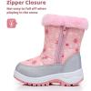 imageApakowa Kids Boys Girls Cold Weather Water Resistant Winter Snow Boots ToddlerLittle KidBig KidH0329pink