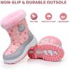 imageApakowa Kids Boys Girls Cold Weather Water Resistant Winter Snow Boots ToddlerLittle KidBig KidH0329pink