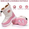 imageApakowa Kids Boys Girls Winter Snow Boots ToddlerLittle KidPink0330