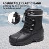 imageApakowa Kids Boys Girls Winter Snow Boots Waterproof Outdoor Insulated Snow Boots Little KidBig KidBlack3306