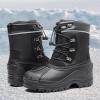 imageApakowa Kids Boys Girls Winter Snow Boots Waterproof Outdoor Insulated Snow Boots Little KidBig KidBlack3306