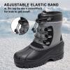 imageApakowa Kids Boys Girls Winter Snow Boots Waterproof Outdoor Insulated Snow Boots Little KidBig KidBlackgrey3306