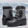 imageApakowa Kids Boys Girls Winter Snow Boots Waterproof Outdoor Insulated Snow Boots Little KidBig KidBlackgrey3306