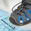 imageApakowa Kids Boys Sandals Summer Outdoor Athletic Double Strap ClosedToe Beach Sandals Sport ToddlerLittle KidGreyblue1207