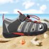 imageApakowa Kids Boys Sandals Summer Outdoor Athletic Double Strap ClosedToe Beach Sandals Sport ToddlerLittle KidGreyscarlet1207