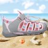 imageApakowa Kids Boys Sandals Summer Outdoor Athletic Double Strap ClosedToe Beach Sandals Sport ToddlerLittle KidLightgreypink1207