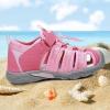 imageApakowa Kids Boys Sandals Summer Outdoor Athletic Double Strap ClosedToe Beach Sandals Sport ToddlerLittle KidPink1207