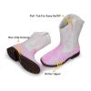 imageApakowa Kids Cowboy Boots  Cowboy and Cowgirl Boots for Boys and Girls MidCalf Square Toe Western Rodeo Boots with Embroidery and Side Zipper ToddlerLittle KidBig KidGlitterwhite
