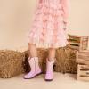 imageApakowa Kids Cowboy Boots  Cowboy and Cowgirl Boots for Boys and Girls MidCalf Square Toe Western Rodeo Boots with Embroidery and Side Zipper ToddlerLittle KidBig KidGlitterpink