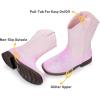 imageApakowa Kids Cowboy Boots  Cowboy and Cowgirl Boots for Boys and Girls MidCalf Square Toe Western Rodeo Boots with Embroidery and Side Zipper ToddlerLittle KidBig KidGlitterpink