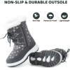 imageApakowa Kids Girls Insulated Fur Winter Warm Snow Boots ToddlerLittle KidGrey