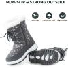 imageApakowa Kids Girls Insulated Fur Winter Warm Snow Boots ToddlerLittle KidGrey