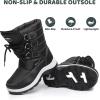imageApakowa Kids Girls Insulated Fur Winter Warm Snow Boots ToddlerLittle KidHdl020black