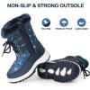 imageApakowa Kids Girls Insulated Fur Winter Warm Snow Boots ToddlerLittle KidNavy